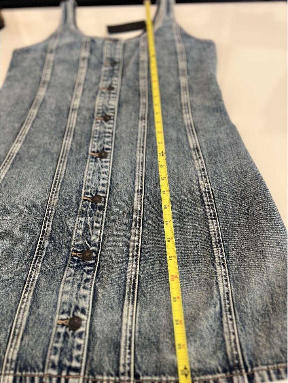 $298 Rag & Bone Lorraine Denim Mini Dress Women's Size 12 NWT - Picture 11 of 14